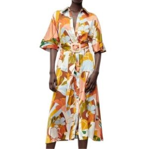 NWT Zara Belted Shirt Dress 8250/167
